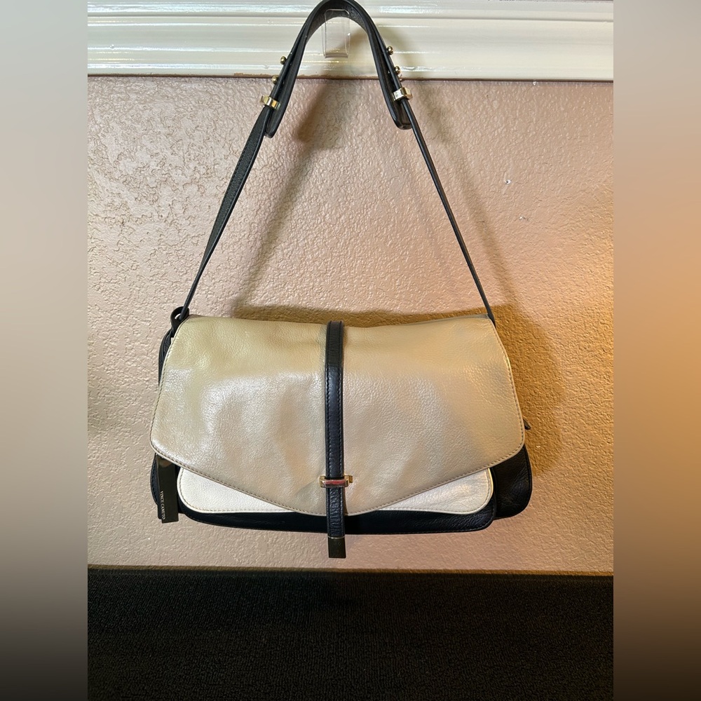 Vince Camuto "Molly" Shoulder Bag, Plus 2 Hats 1-Straw 1- Beret. Excellent Clean